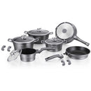 Batteria di Pentole 14 Pezzi in Pietra Antiaderente Induzione Silver