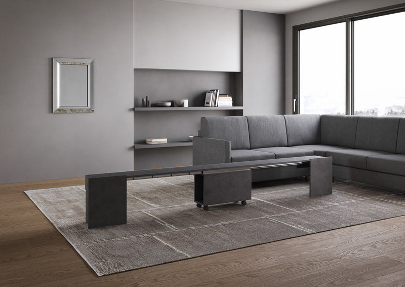 Panca Allungabile Inferiore 72-300x26x45 cm Evolve Antracite Spatolato  
