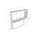 Letto Singolo a Scomparsa Composizione E Kando H226,7 Bianco Frassino con Materasso