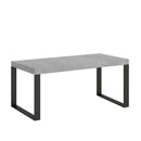 Tavolo Allungabile 90-246x90x77 cm Tecno Premium Cemento Telaio Antracite 