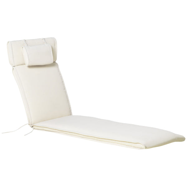 online Coussin pour transat de jardin blanc crème 198x53x5 cm