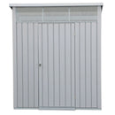 Casetta Box da Giardino 198,6x196,5x229 cm in Acciaio Zincato Grigio