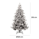 Albero di Natale Artificiale Floccato Effetto Realistico Innevato 210 cm 922 Rami Montaggio a Ombrello Effetto Neve