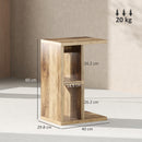 Tavolino da Salotto a Forma di C 40x30x60 cm con 3 Ripiani Marrone  