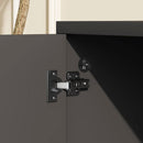 Mobile Porta TV fino 42"con Ruote e Freni Armadietto e Ripiano Regolabile 80x45x41 cm in Legno Nero