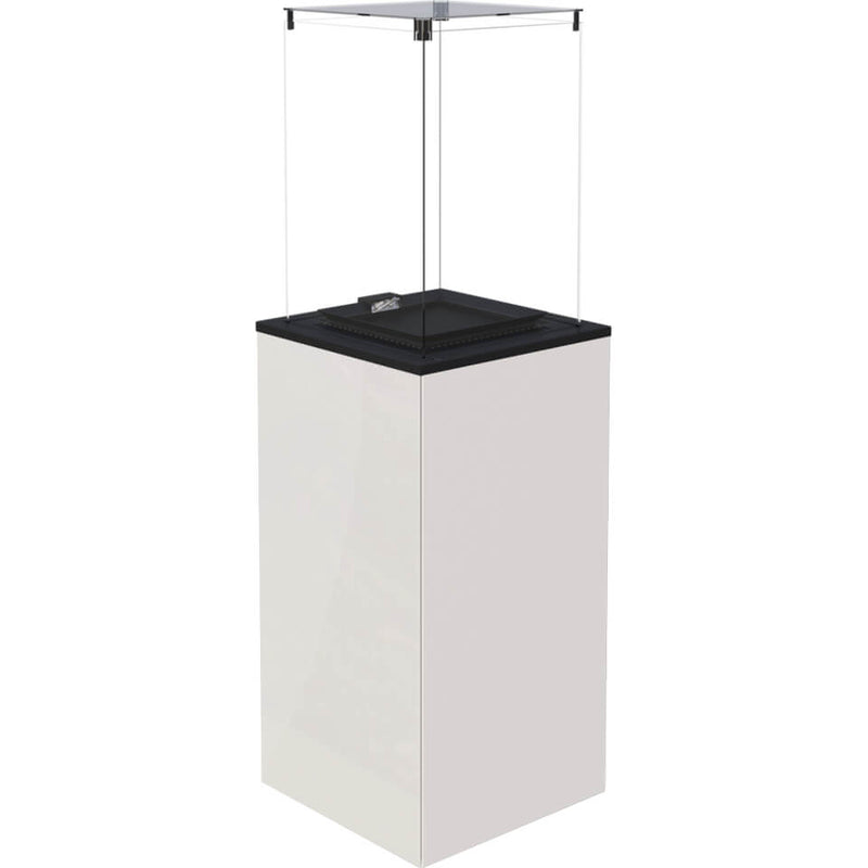 Stufa a Gas da Esterno 127,6x39,8x39,4cm Flig Gastonia Mini Bianco Lucido con Vetri