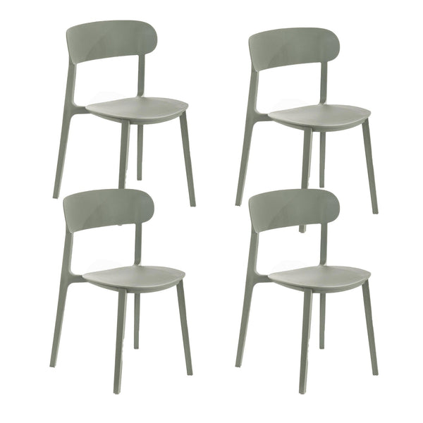 online Set 4 Sedie 48x52xH77,5 cm in Polipropilene Cindy Grigio chiaro