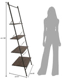 Mobiletto Scaletta Raw 65x41x180 cm in Ferro e MDF Marrone e Nero