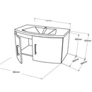 Mobile bagno sospeso Iseo bianco rovere 81x48x42 cm