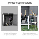 Casetta da Giardino Portautensili con Doppia Porta139x75x160 cm in Legno Grigia