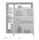 Credenza Mogol bianco lucido ossido 108x42x127H cm