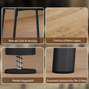 Set Tavolo da Pranzo Rotondo Stile Industriale con 4 Sedie Salvaspazio in Legno e Metallo      