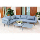 Salotto Angolare Suez con Cuscini in Alluminio Grigio