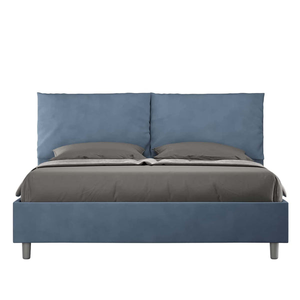 Letto Matrimoniale con Alzata Comoda Imbottito in Microfibra Antea Blu Varie Misure acquista