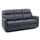 Canapé inclinable manuel 3 places en tissu bleu Kube