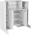 Mobile Vetrina 5 Ante 130x45x135 cm Pillon Bianco Lucido