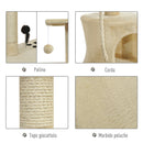 Albero Tiragraffi per Gatto beige 75x40x112 cm 