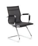 Poltrona da Ufficio Attesa Dallas con Braccioli 54x62x89 cm in Rete Traspirante Nero      