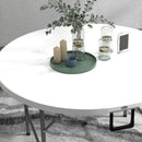 Tavolo Pieghevole per Giardino e Campeggio Ø122x73 cm in Acciaio e HDPE Grigio e Bianco