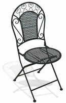 Set da Giardino Pieghevole in Ferro con Tavolo e 2 Sedie Soriani Loire Breakfast Nero
