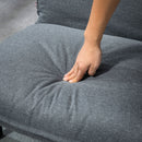 Poltrona Relax Reclinabile con Pouf Poggiapiedi 74x100x94 cm in Tessuto Grigio Chiaro