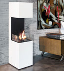 Camino a Bioetanolo da Pavimento 40x40x150 cm 2500W 1,5L Livigno Bianco 