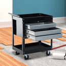 Carrello Porta Attrezzi da Officina Professionale Cassettiera in Lamiera Nero 68x46x88 cm 