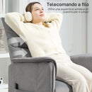 Poltrona Reclinabile Elettrica con Telecomando 80x83x104 cm in Tessuto Effetto Velluto Grigio   