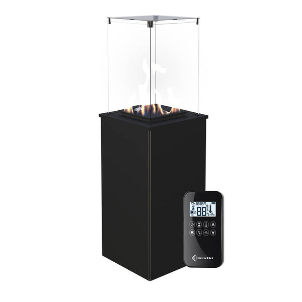 Réchaud à Gaz Extérieur 154,7x46,7x46,7cm Flig Gastonia Noir Satiné avec Télécommande acquista