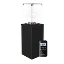 Stufa a Gas da Esterno 127,6x38,3x38,3cm Flig Gastonia Mini Nero Satinato con Telecomando