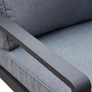 Set Salotto da Giardino Divano 2 Poltrone e Tavolino con Cuscini in Alluminio Antracite