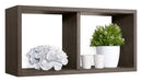 Mensola Rettangolare 2 Scomparti da Parete 70x30x23,7 cm in Fibra di Legno Morgana Maxi Rovere Scuro
