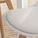 Set 4 Sedie Stile Nordico in Plastica con Cuscino in Finta Pelle 47x58x81 cm Bianco 