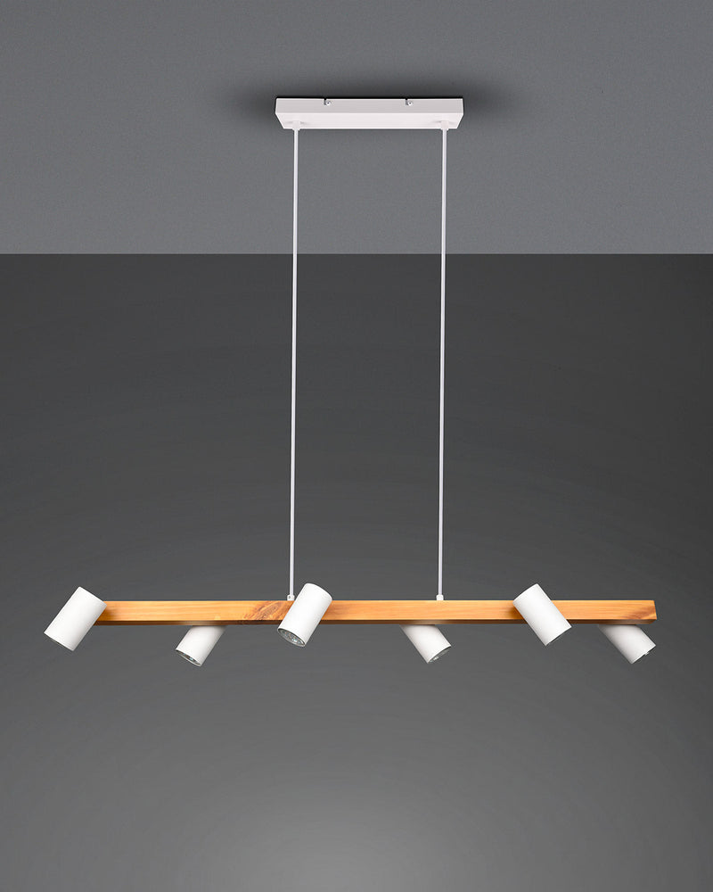 Lampada a Sospensione da Interno Attacco GU10 in Metallo Bianco Opaco