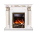 Camino Elettrico da Pavimento 102x110x30 cm Effetto Fiamma 2000W Calisto & Meridian Bianco