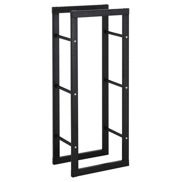 Porte-bûches Hangar à Bois en Fer 40x25x100 cm Intérieur Max 100Kg Noir prezzo