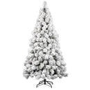 Albero di Natale Innevato Des Alpes Ø76x150 cm 198 Rami Super Folto con Effetto Neve in PVC Verde      