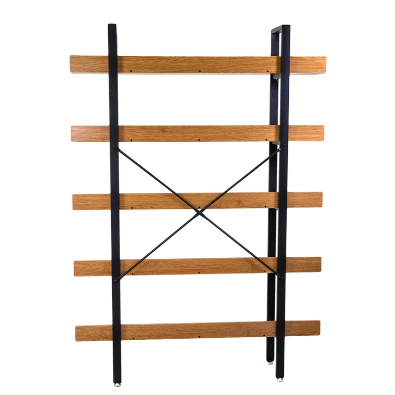 Libreria 5 ripiani 120x28xh171 cm in Metallo e Legno Achille Naturale