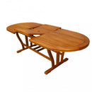 Tavolo Allungabile Ovale Double 180/240x100x74 h cm in Legno di Acacia Marrone