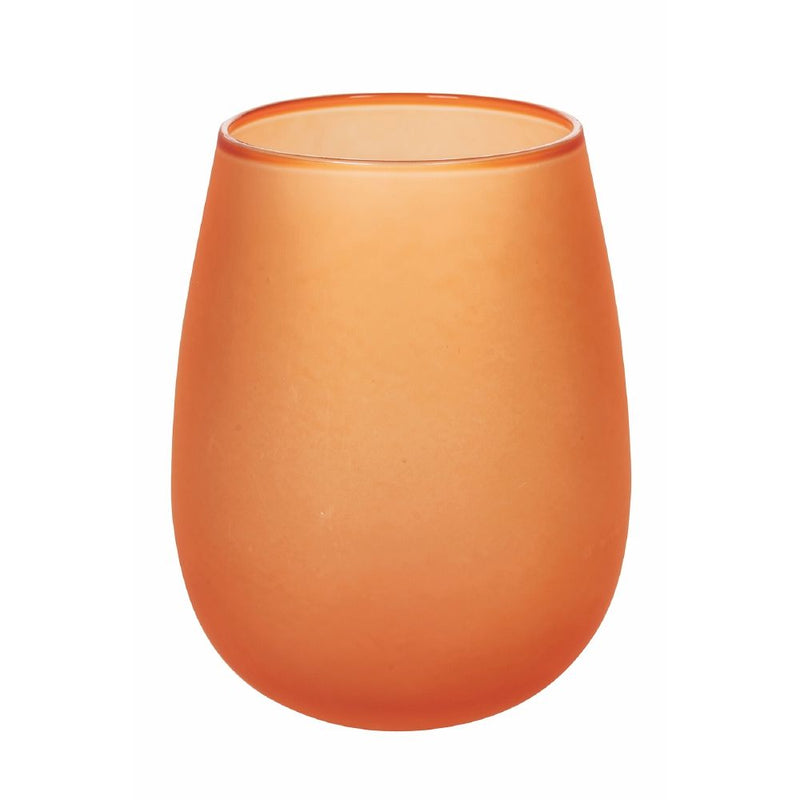 Set 6 Bicchieri Acqua Effetto Frosted Happy Hour Sunset in Vetro VdE Tivoli 1996 Rosso