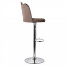 Set 2 Sgabelli 38x38x60/80 cm in Velluto Base Cromata Grigio