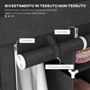 Armadio Guardaroba Pieghevole Salvaspazio 125x43x162,5 cm in Tessuto Nero      