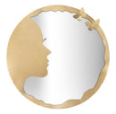 Specchio Glam Lady Luxy Ø80x2,5 Misura Specchio Ø72 cm in Ferro Oro