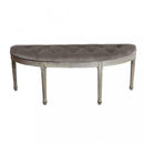 Panca Margi in Velluto Taupe 125x45x48 h cm in Legno Marrone