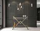 Carrello Glam Piramid 90x40x80 cm in Ferro e Specchio e MDF Oro e Nero