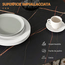 Tavolo da Pranzo Pieghevole per 2-6 Persone 120x80x73 cm con Ruote in Truciolato Nero Effetto Marmo      