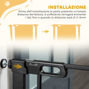 Cancellino per Cani Estensibile a Pressione 75-82x76 cm con Chiusura Automatica in Acciaio e ABS Nero      