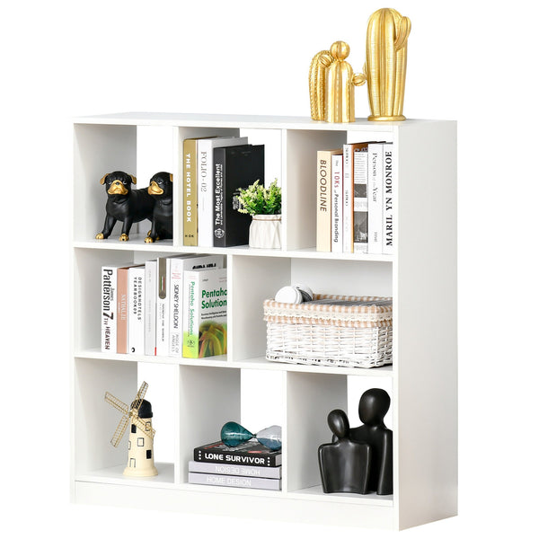 online Mobile Libreria Portaoggetti a 3 Livelli e 8 Ripiani Totali 97,5x30x100 cm in MDF Bianco