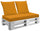 Coussins pour Palettes 120x80 cm Assise et Dossier en Simili Cuir Mariotti Belem Orange
