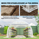 Serra a Tunnel 3x6x2 m con Porte Avvolgibili Telaio in Acciaio e Copertura in PE Anti-UV Trasparente      